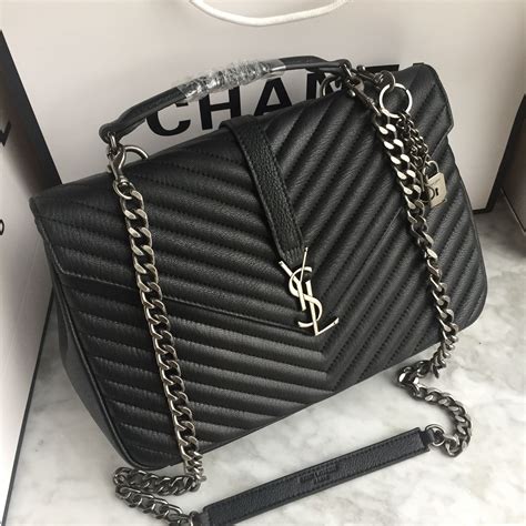 ysl black and white purse|ysl black purse large.